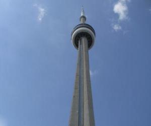 yapboz CN Kulesi, daha 553 metre, Toronto, Ontario, Kanada yüksekliği ile haberleşme ve gözetleme kulesi